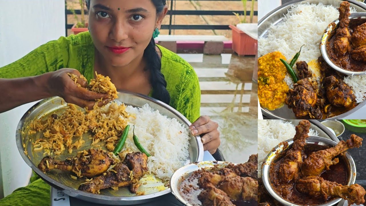 5 Chicken leg piece fry & Chicken curry,Dal 