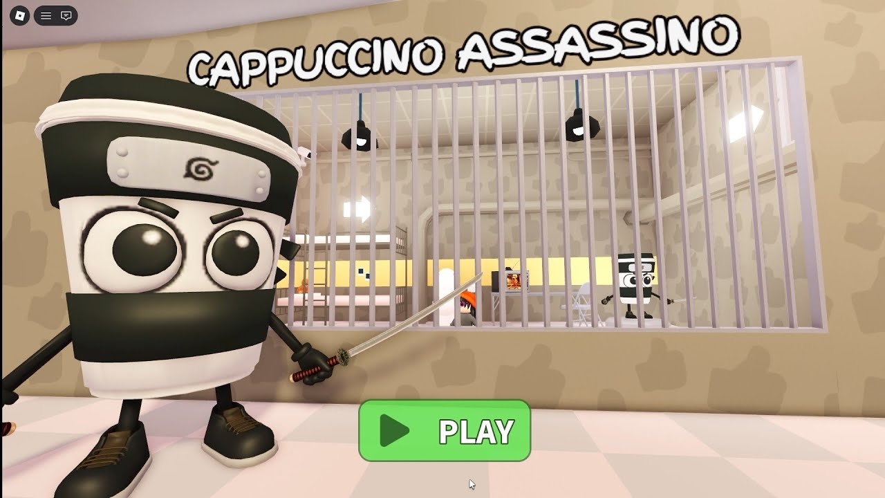 Cappuccino Assassino prison run escape obby | OBBY ROBLOX || Nonstop no death 4k #roblox #obby
