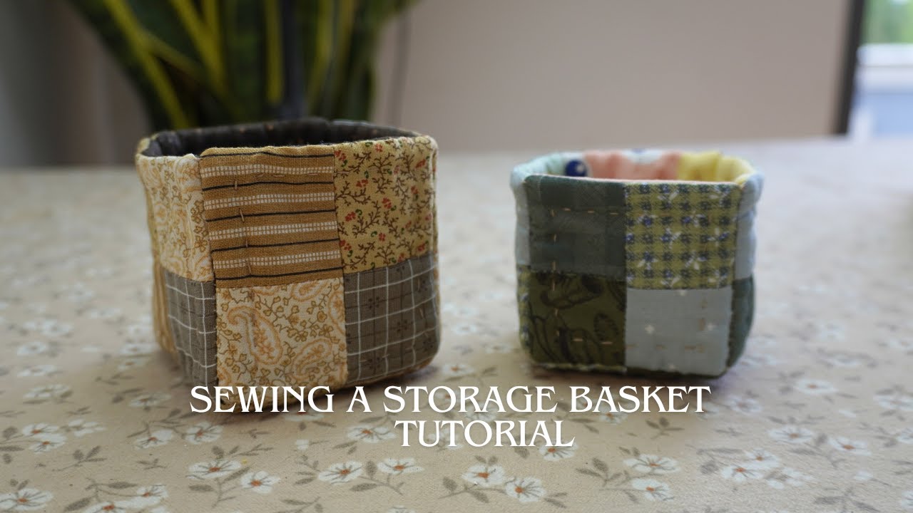 Simple tutorial for sewing a storage basket using fabric patchwork | Yuu Pham