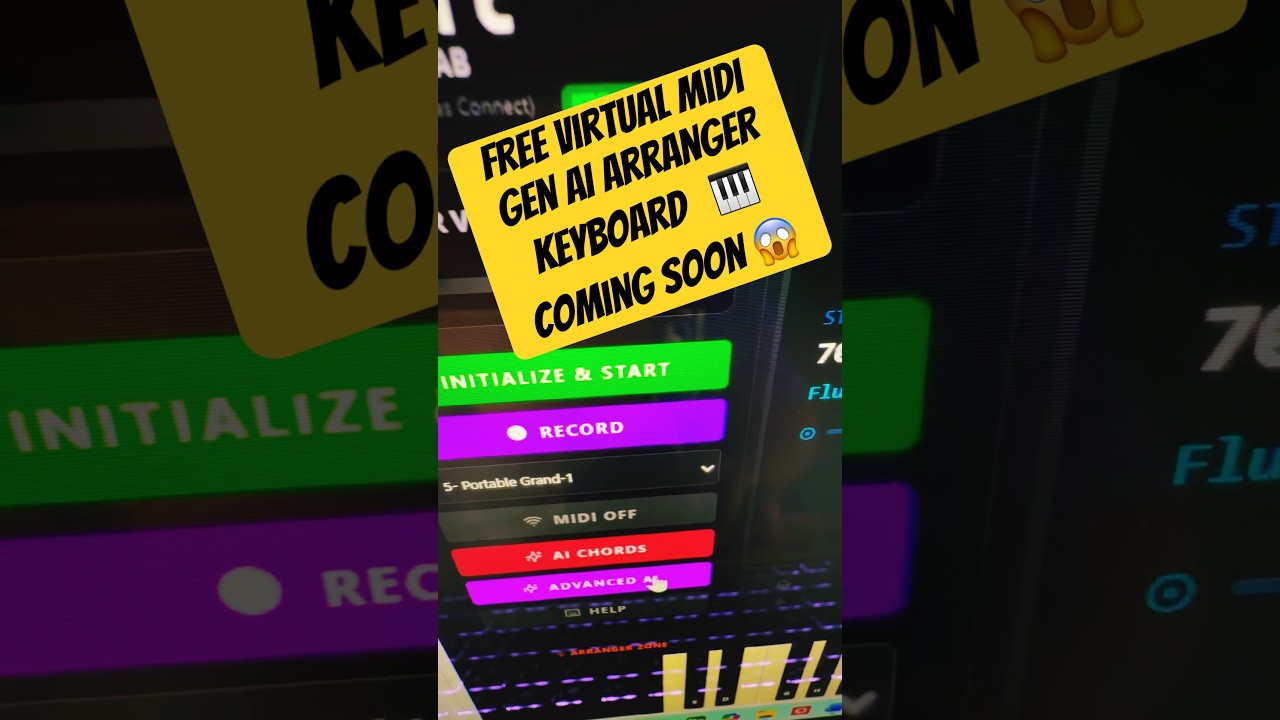 Free Virtual MIDI, GEN AI, Recordable  KEYBOARD coming at 8000 SUBS 😱 😳