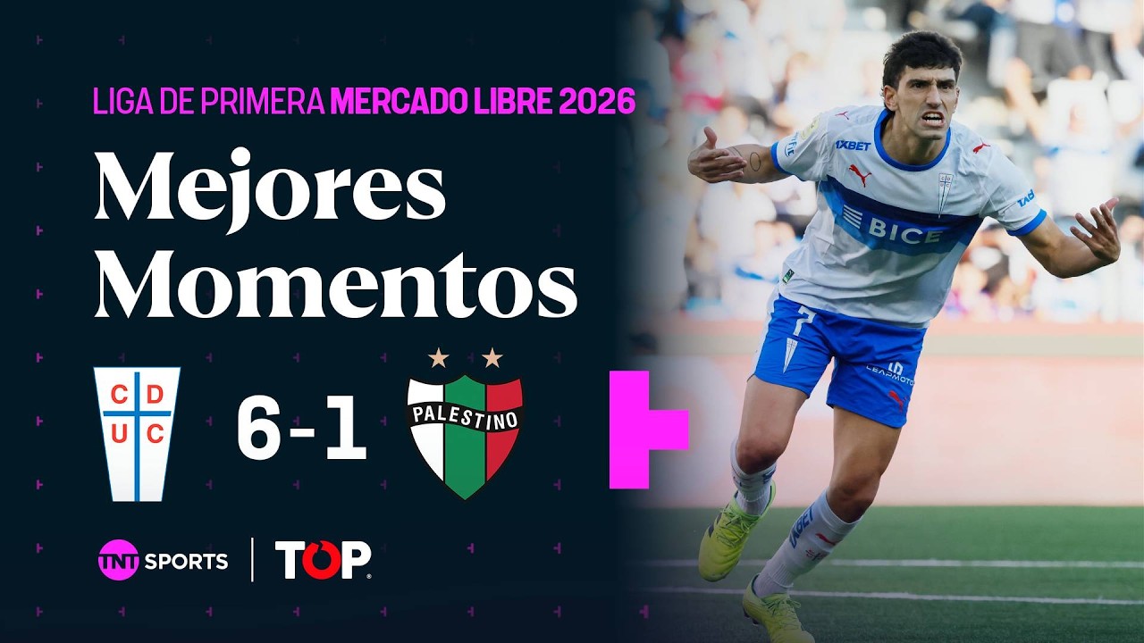 Compacto TOP | ⚪️🔵 U. Cat&oacute;lica 6 - 1 🟢🔴 Palestino | Liga de Primera Mercado Libre 2026 - Fecha 8