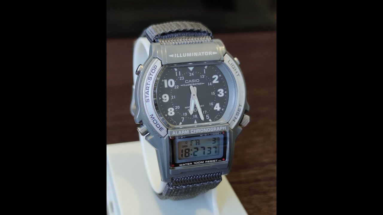 Casio Rare Vintage excelente Analógico Digital AW 61 Modulo 1750 NOS Collection