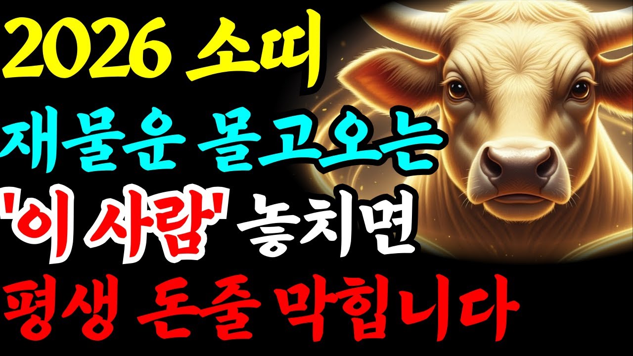 🐂소띠 | 부자가 되고 싶다면 이 띠를 잡으세요 | 2026년 소띠운세 | 소띠 재물운 | 운세풀이#2