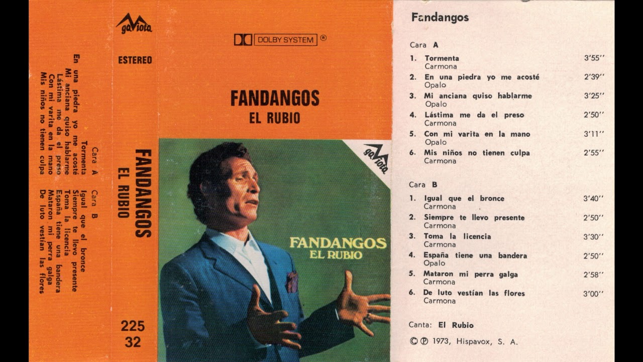 El Rubio   Fandangos   1973    11   Mataron mi perra galga