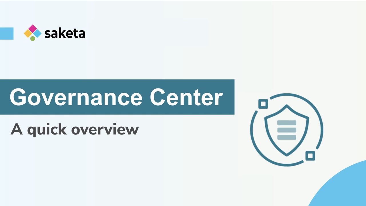 Saketa Governance Center | Saketa Migrator Guides | An Overview to the Governance Module