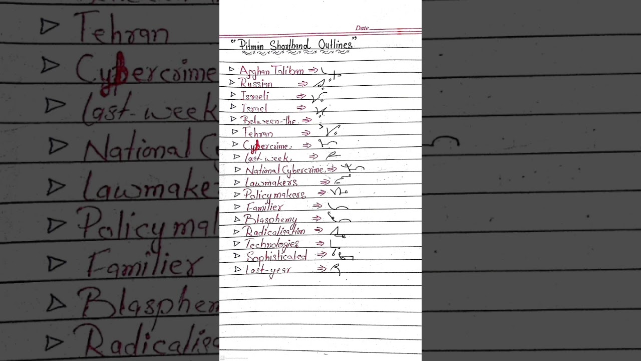 Daily Dawn | Pitman Shorthand Outlines