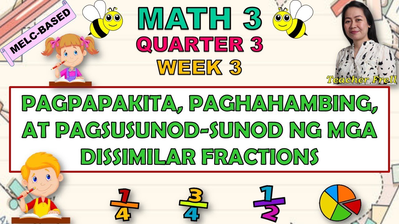 MATH 3 || QUARTER 3 WEEK 3 | PAGPAPAKITA, PAGHAHAMBING, AT PAGSUSUNOD-SUNOD NG DISSIMILAR FRACTIONS