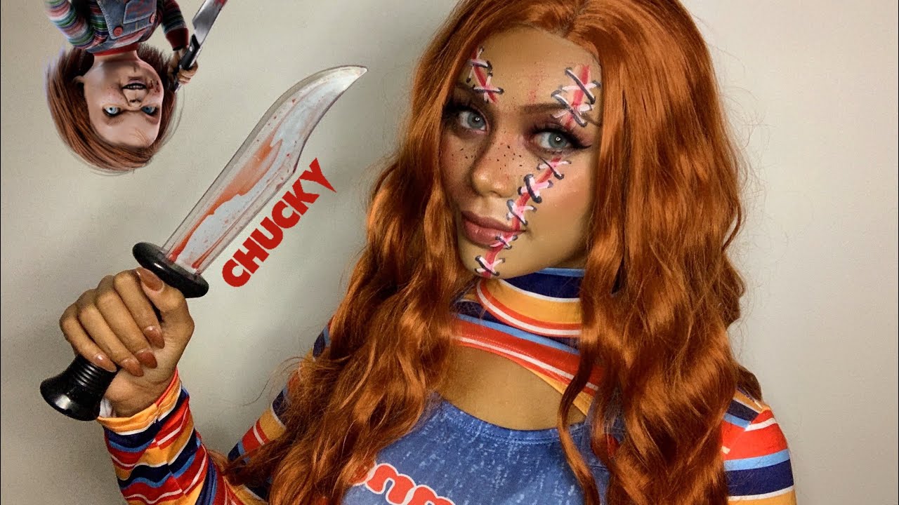 Easy Halloween Makeup Chucky Doll Body paint tutorial 