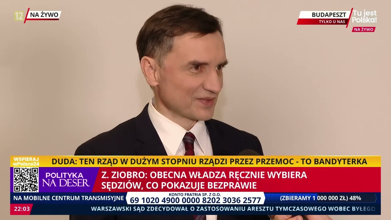 🚨 TYLKO U NAS! Ziobro NA ŻYWO z Budapesztu – chwile po decyzji sądu o areszcie