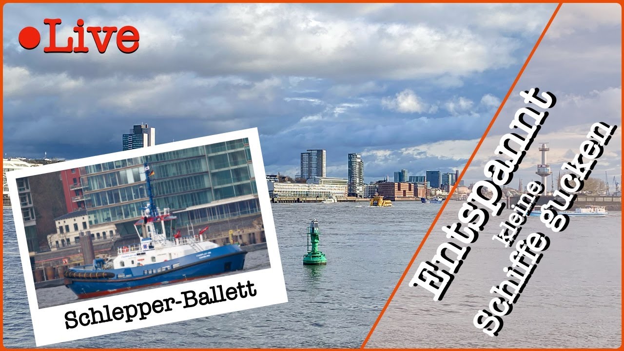 Entspannt kleine Schiffe gucken + Schlepper Action im Hamburger Hafen am 08.02.2025 - Live