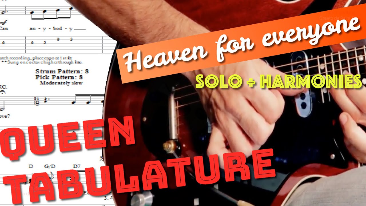 Heaven for everyone guitar solo tutorial Queen