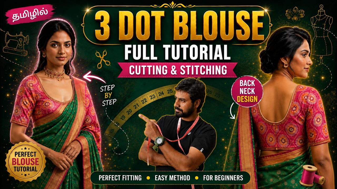 3 dot blouse Stitching செய்வது எப்படி?! | 3 dot blouse Stitching | Tailor King