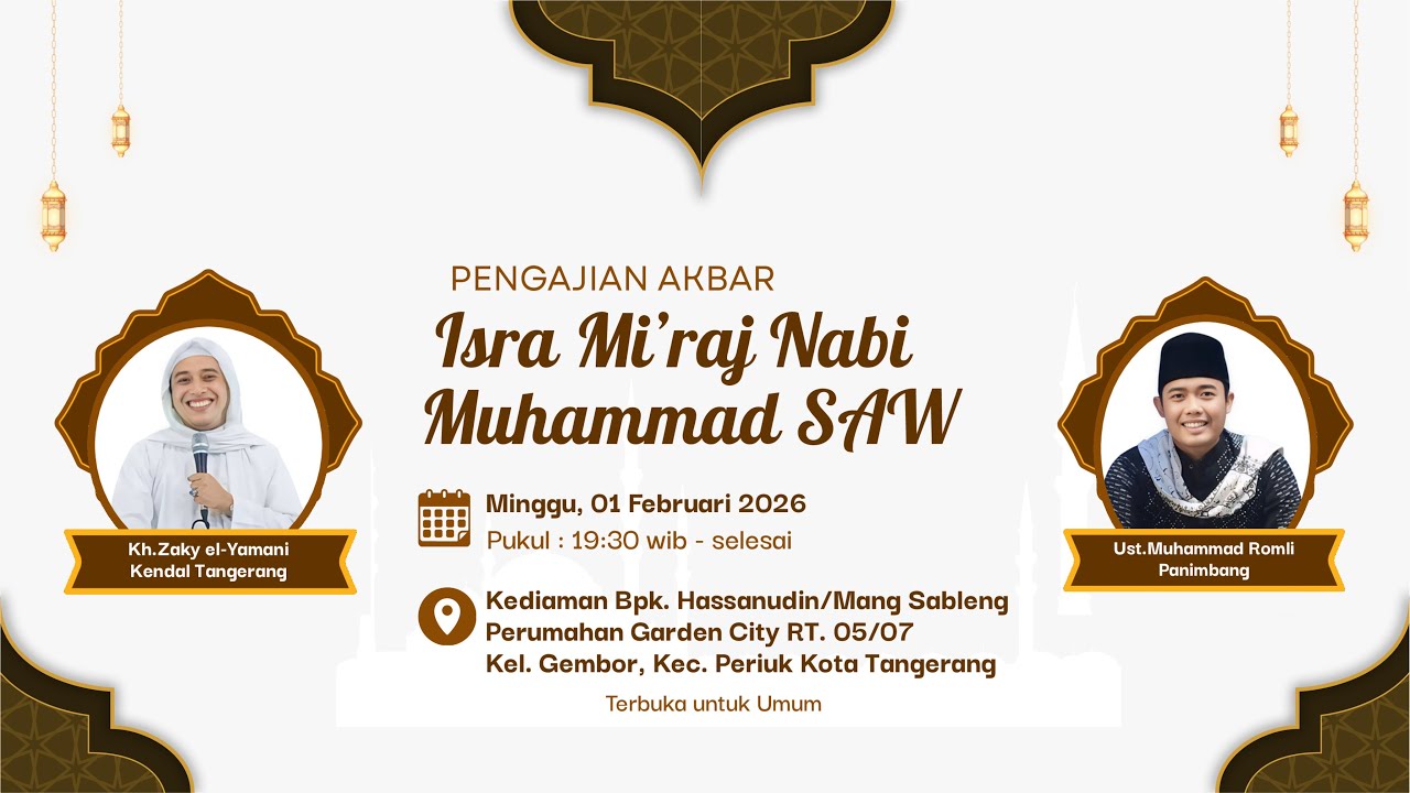 🔴 LIVE - PENGAJIAN AKBAR ISRA MI'RAJ NABI MUHAMMAD SAW 1447 H - Bapak Hassanudin (Mang Sableng)