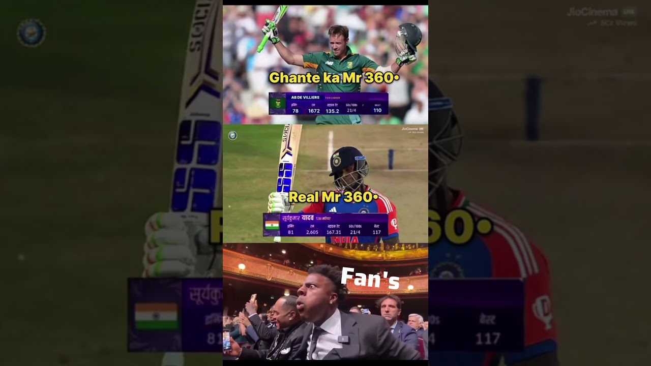 AB de Villiers vs Suryakumar Yadav 🔥 Real Mr. 360&deg;?#cricketshorts#suryakumaryadav#abdevilliers