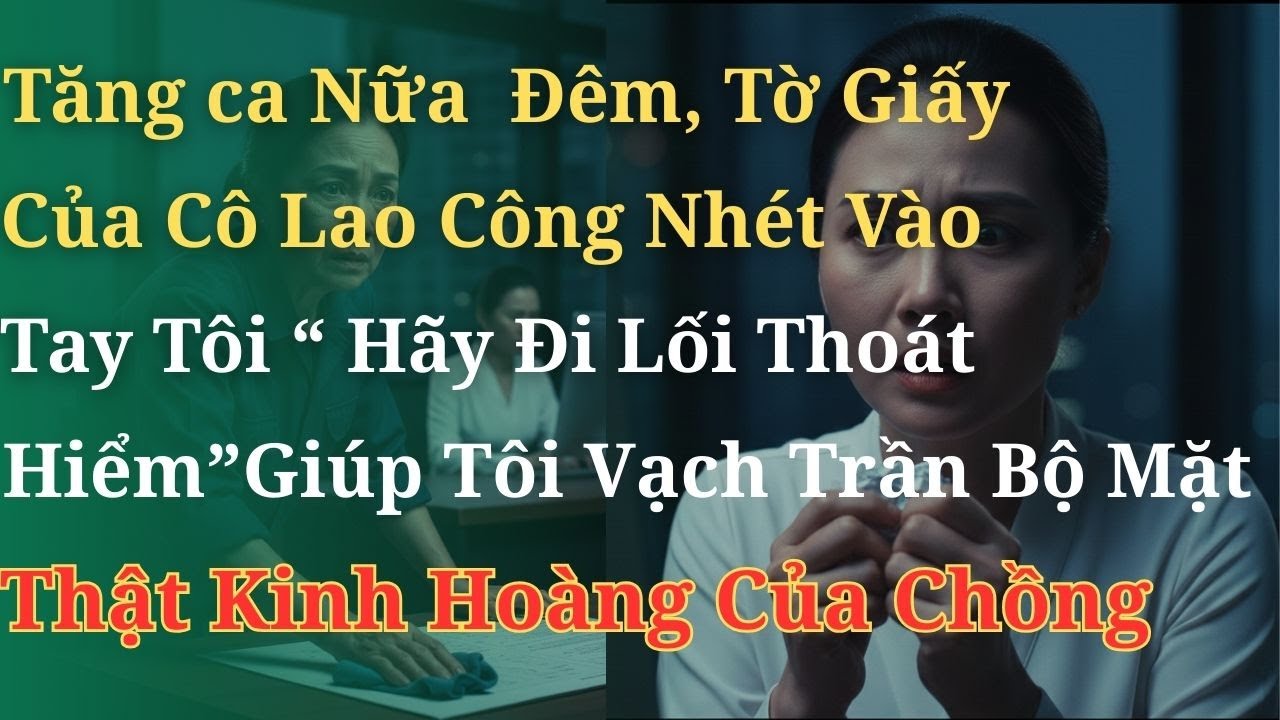 Tăng ca nửa đêm, mẩu giấy của cô lao công giúp tôi vạch trần bộ mặt thật kinh hoàng của chồng