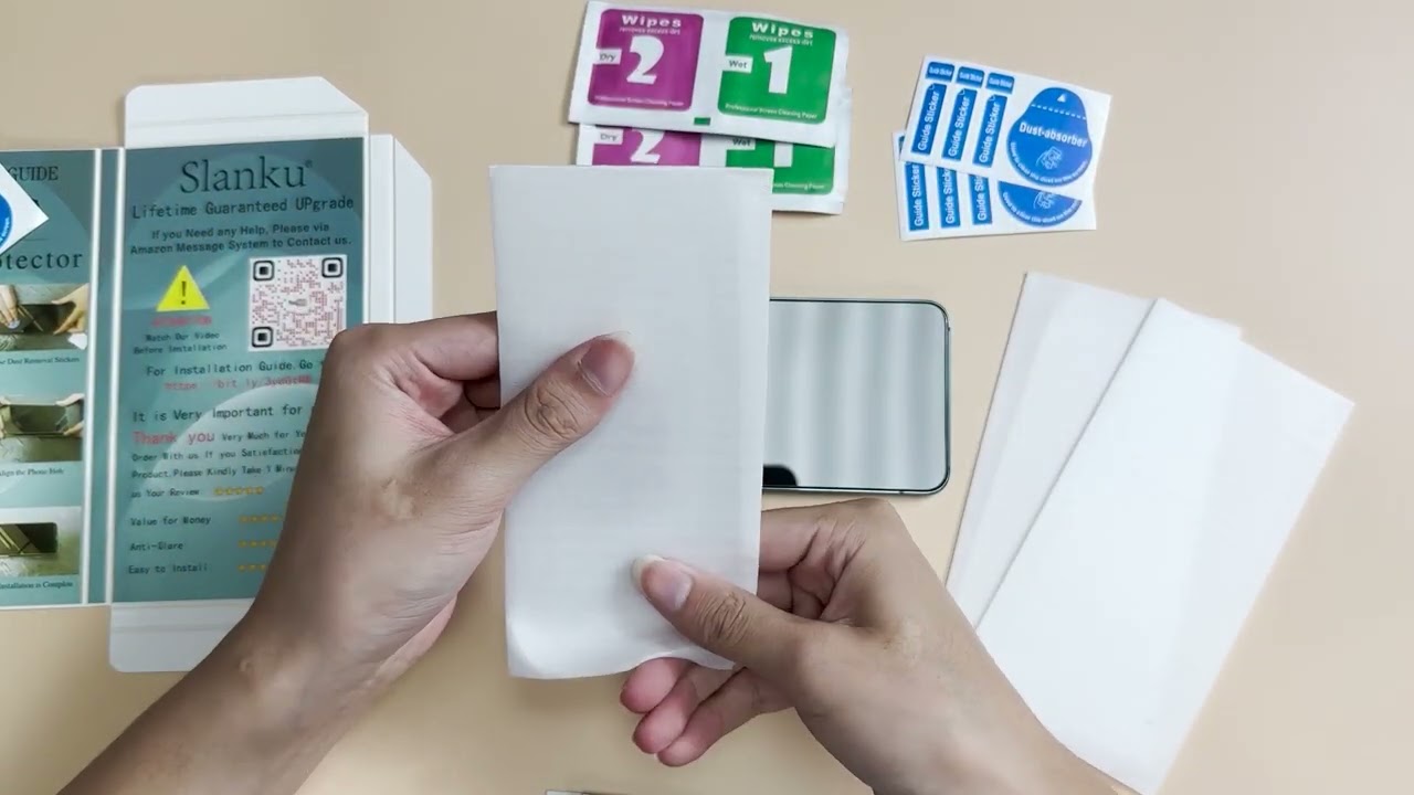 Slanku Samsung screen protector install videoEasy to use fingerprint unlock guide after install