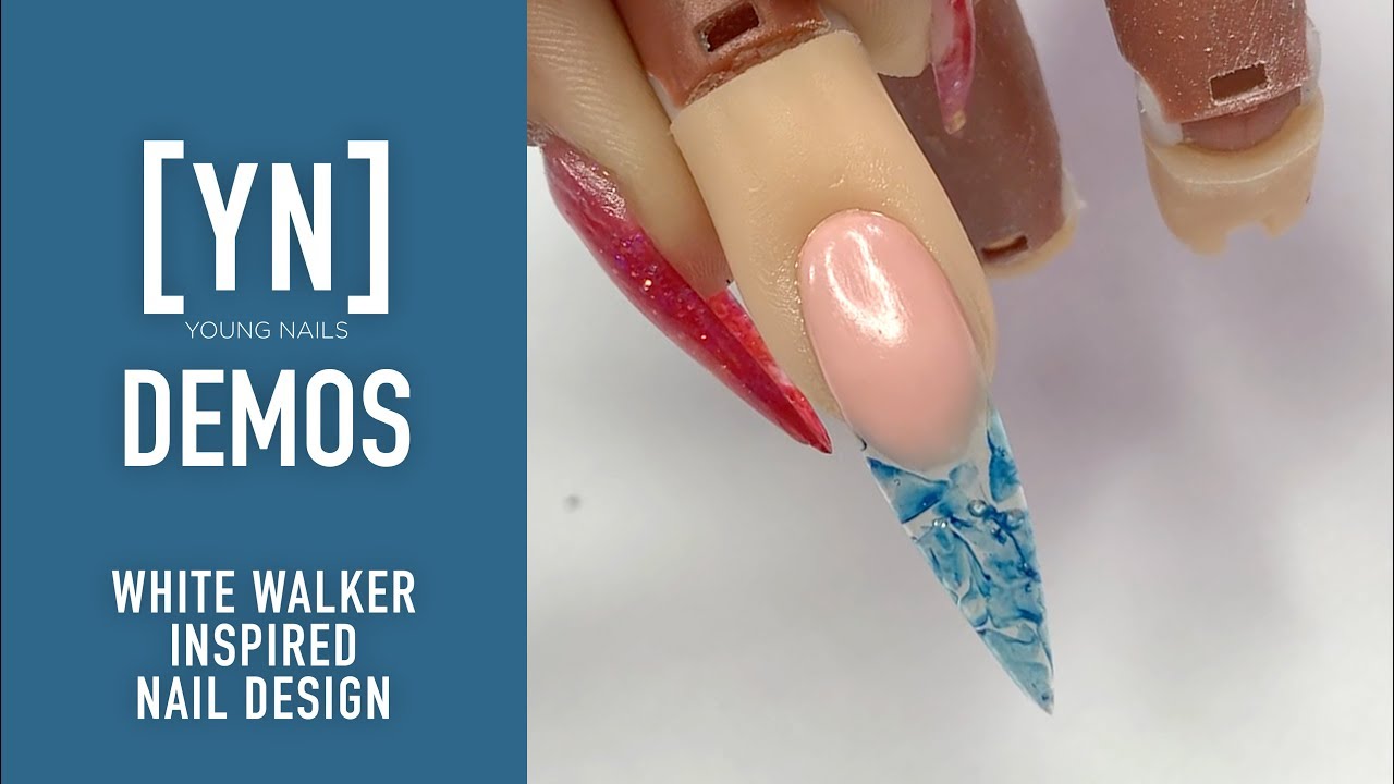 Young Nails Nail Demo - White Walker Inspired Nail Design - Gel Nails