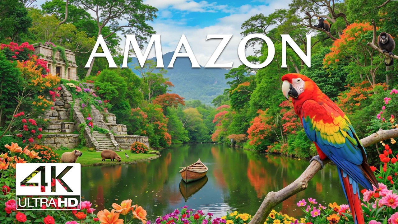 Amazon 4K | Eternal Beauty of Nature – Emerald Rainforests, Wild Rivers & Hidden Villages