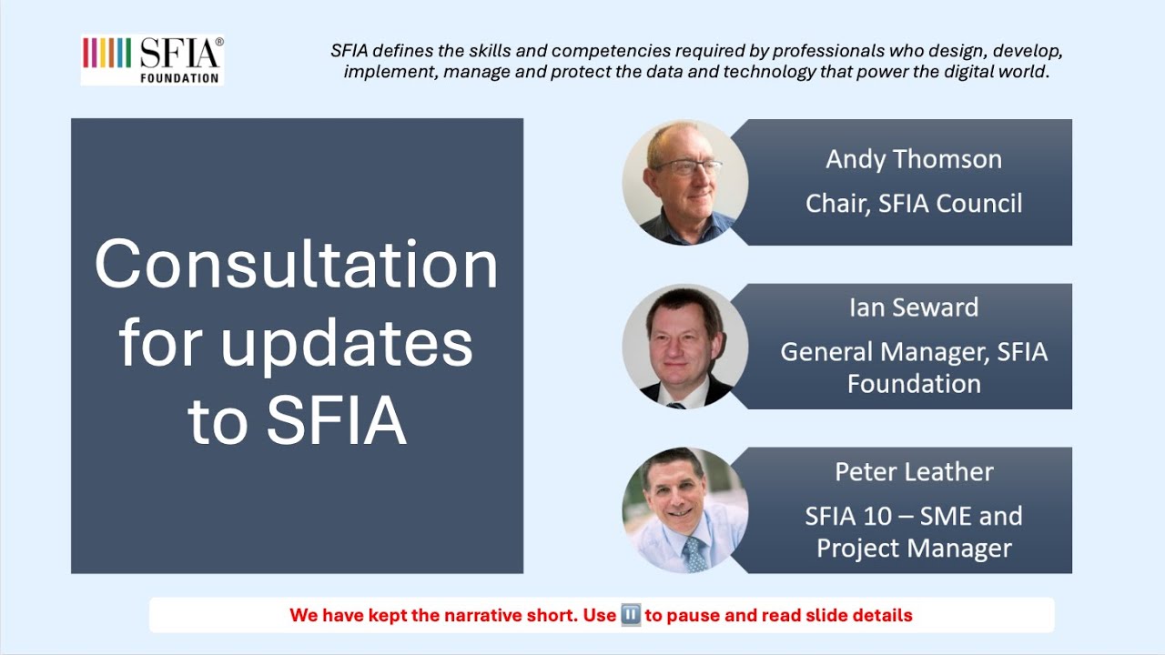 SFIA 10 consultation launch - 2026