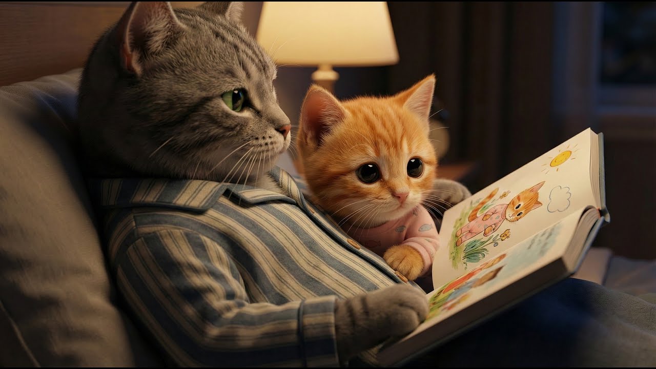 Papa Cat’s Bedtime Story 🌙 The Sparrow’s Gift - Kindness vs  Greed 🐦✨#kitten #cat #kindness