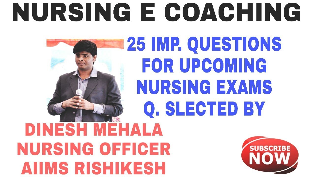 25 imp. Questions for staff nurse competition exams like Aiims, Esic, Dsssb, Jipmer etc