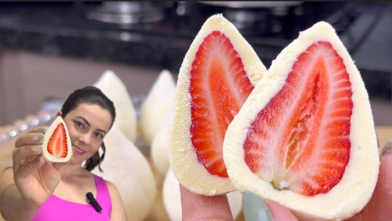 NÃO VAI AI FOGO🔥| COXINHA DE MORANGO | APENAS 3 INGREDIENTES