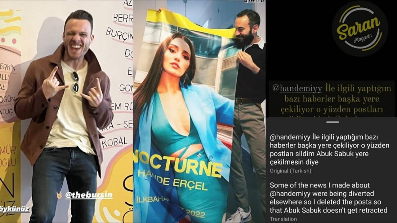 Kerem Bursin making mass likes, comments on Twitter. Magazines deleted posts about Hande and Kaan