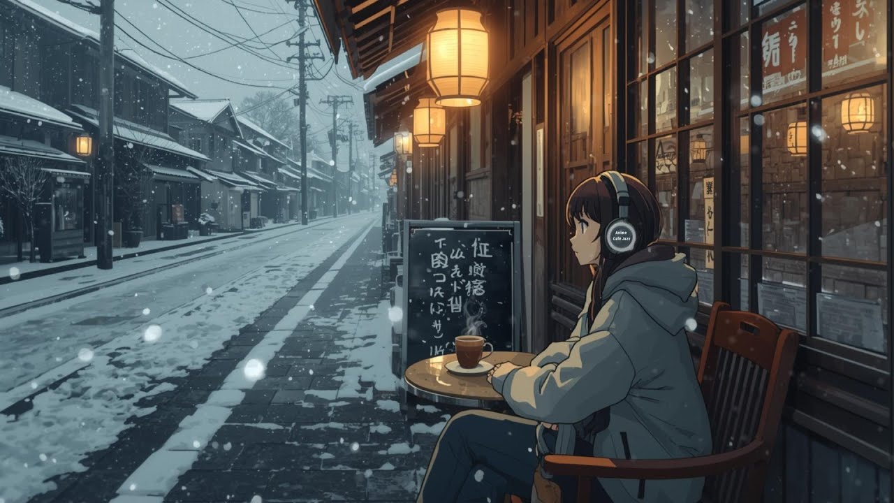Cozy Winter Jazz ☕ Smooth Jazz Music with Snowfall for Relaxation