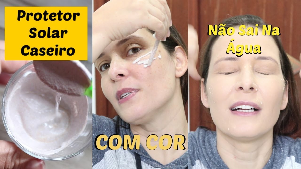 PROTETOR SOLAR CASEIRO COM COR - Toque Seco Pele Uniforme e Bonita