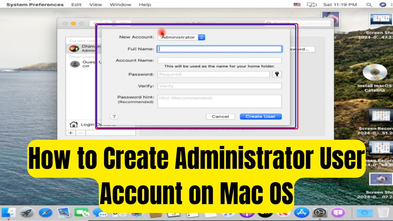 How to Create Administrator User Account on Mac OS || How to add Administrator user in Mac OS