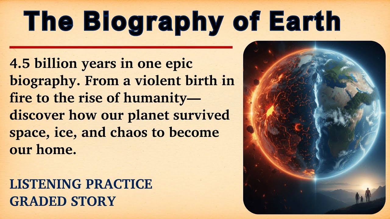 Learn English through Story ✅️   - The Biography of Earth | Graded Reader | Listening practice
