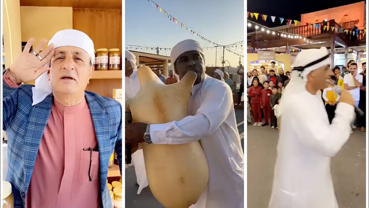فعاليات مهرجان سوق رمضان في دبي وفرع حرية للأكلات الشعبية على انغام الفرق الشعبية .. الشيف خالد حرية