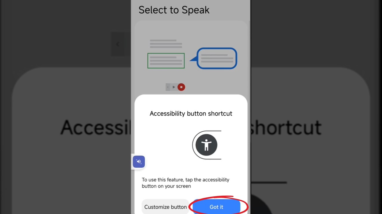 Redmi 13C active Select to speak on // accessibility button