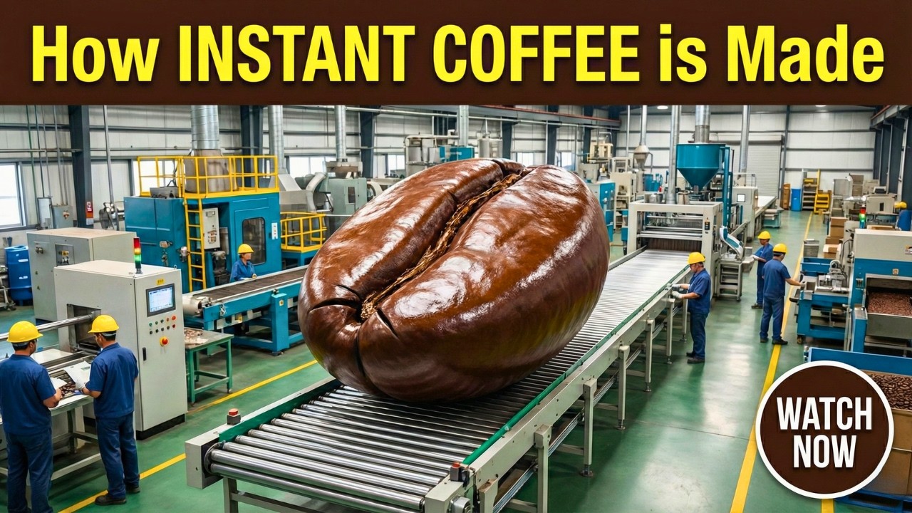 Inside the Factory - How INSTANT COFFEE is Made - Full Production Process Revealed!