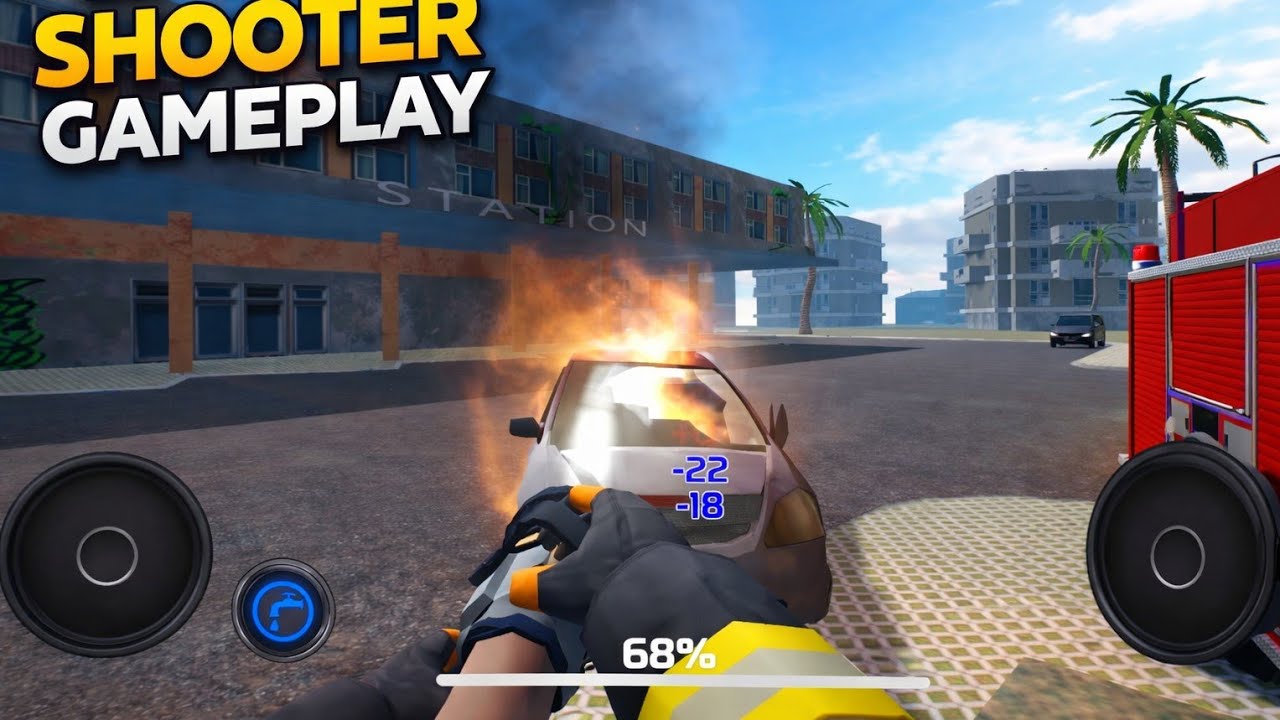 Fire Engine Simulator – Car on Fire! 🚗🔥 Firefighters to the Rescue 🚒💨