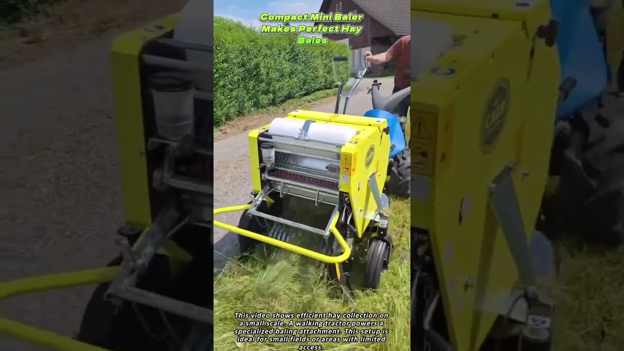 Compact Mini Baler Makes Perfect Hay Bales
