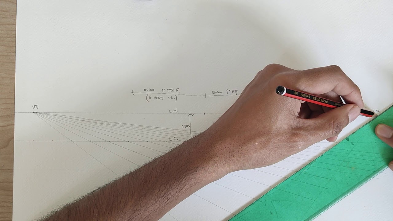 Como armar el perspector de 2 puntos de fuga en escala 1.50