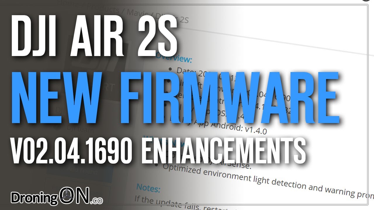 DJI AIR 2S NEW FIRMWARE v02.04.1690 (AirSense + Obstacle Avoidance)