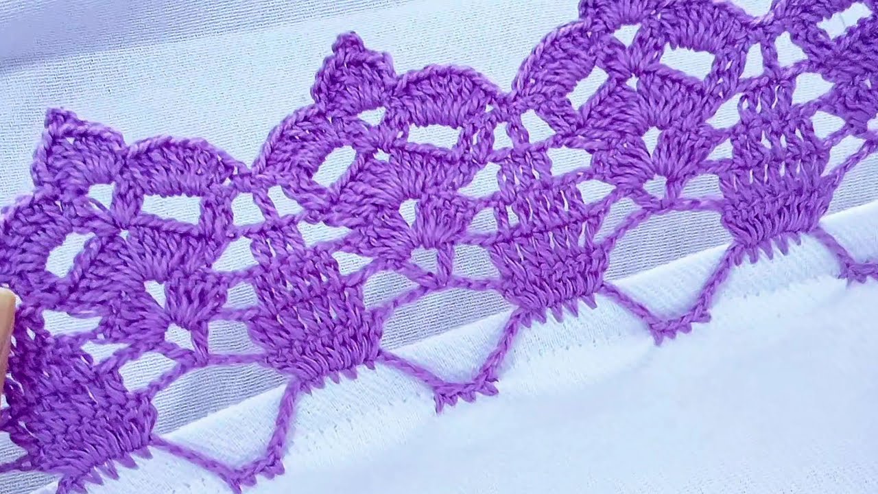Bico de crochê fácil e diferente #crochê #crocheting #panodeprato 