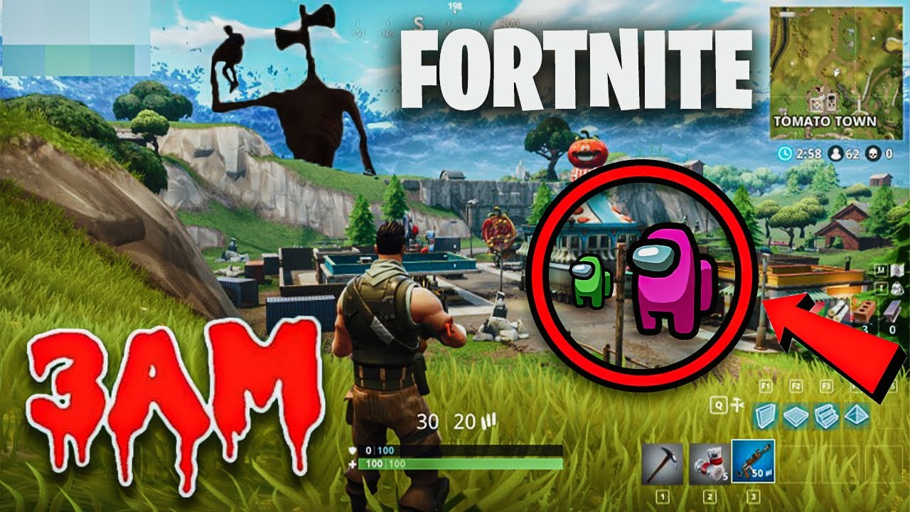 SUMMONING AMONG US И SIREN HEAD В FORTNITE В 3 ЧАСА НОЧИ!! *СРАБОТАЛО* (Появления Amon Us в Fortn...