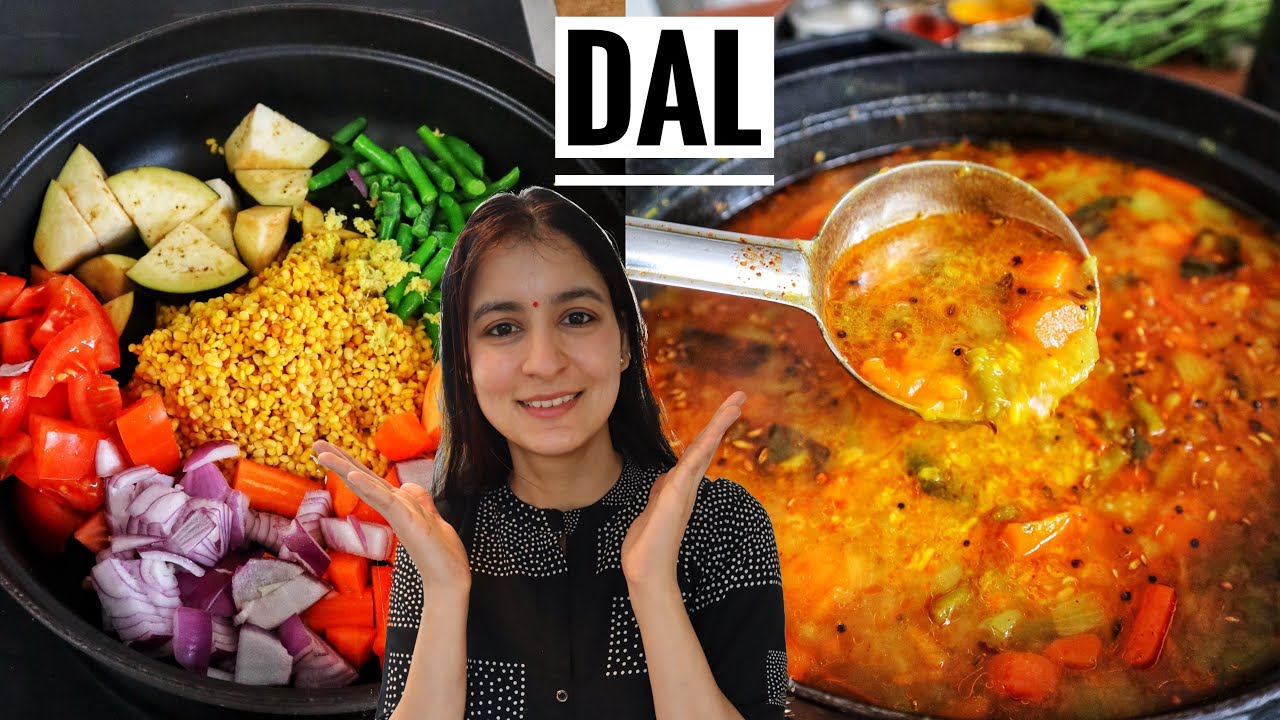 Mung Dal mit Gemüse - Gesund & Lecker mit Senföl-Tadka - Indisch Kochen