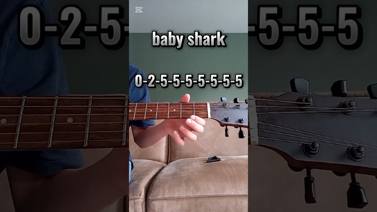 baby shark guitar tutorial for beginners