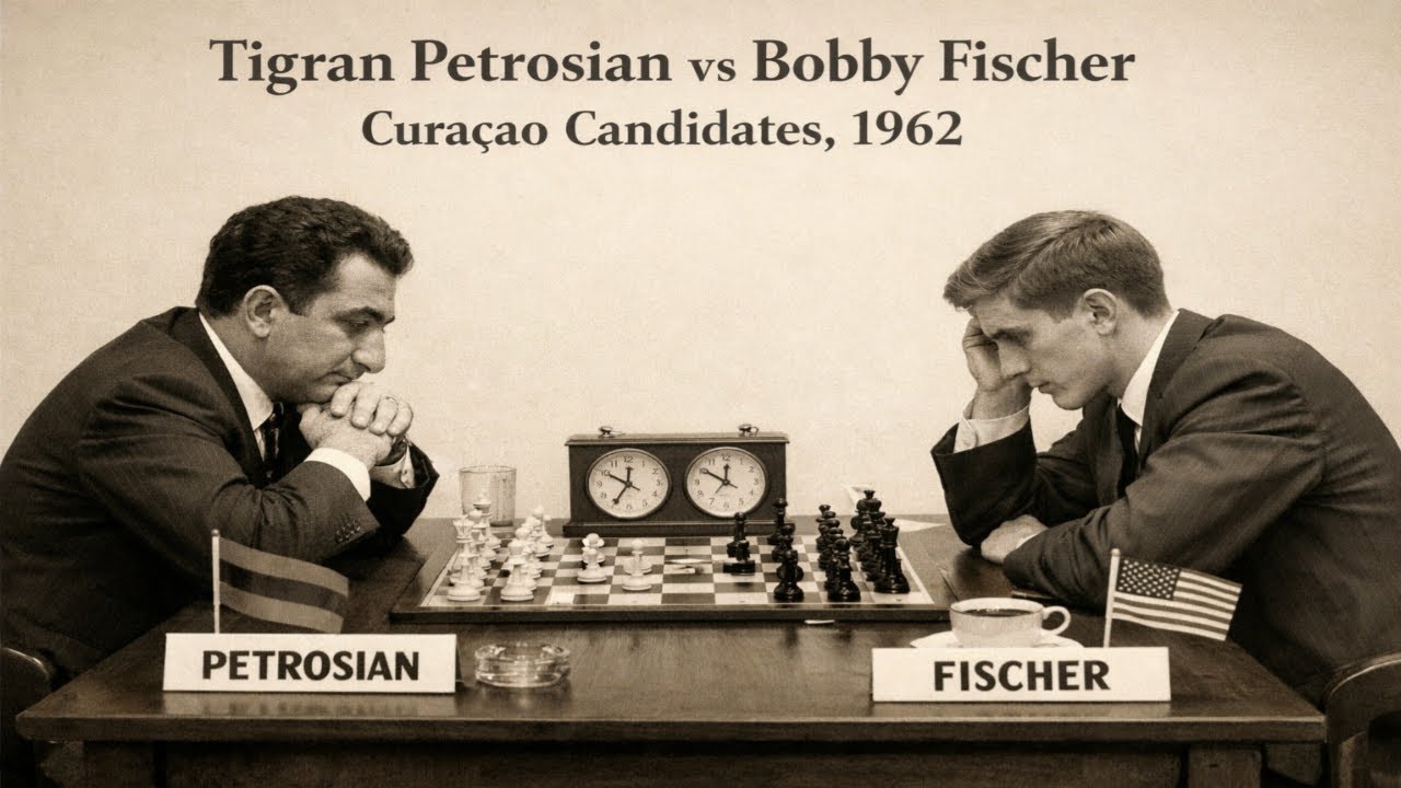 Tigran petrosian vs Bobby Fischer - Curacao Candidates, 1962