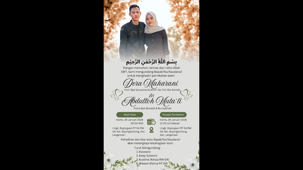 Resepsi Pernikahan Dera Maharani & Abdulloh Muta'li