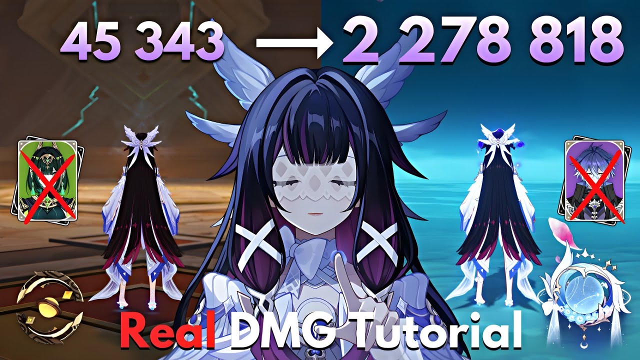 C0 Columbina 2.3M Real DMG Tutorial! Genshin Impact