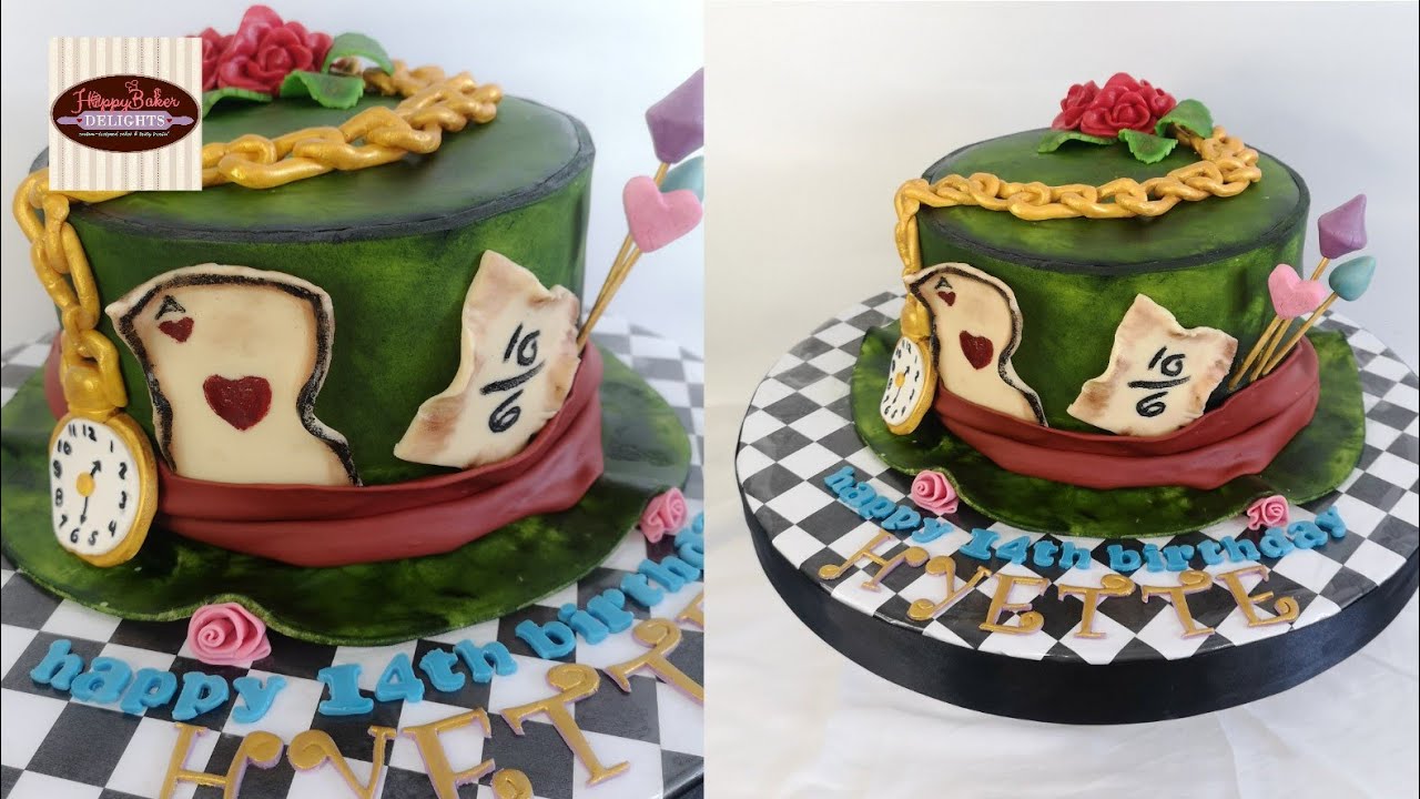 How to make a Mad Hatter Cake using Paneling Method | Alice in Wonderland cake decorating tutorial