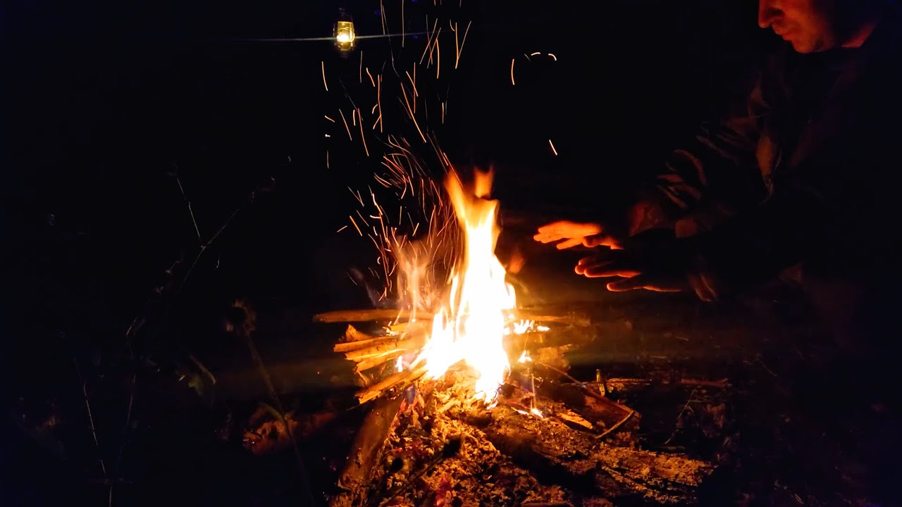 Одиночный поход в лес с ночевкой./Alone in the dark forest.