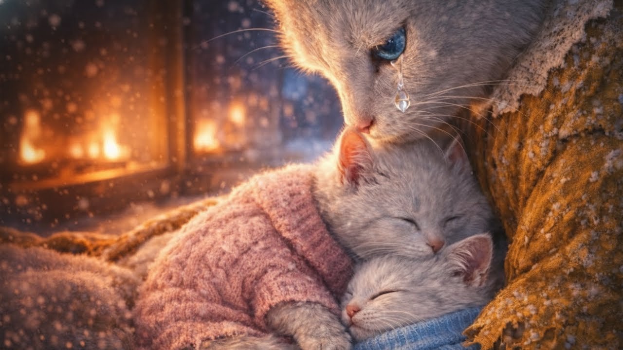 A Homeless Mama Cat's Tears 😢 She Sacrificed Everything To Save Her Baby