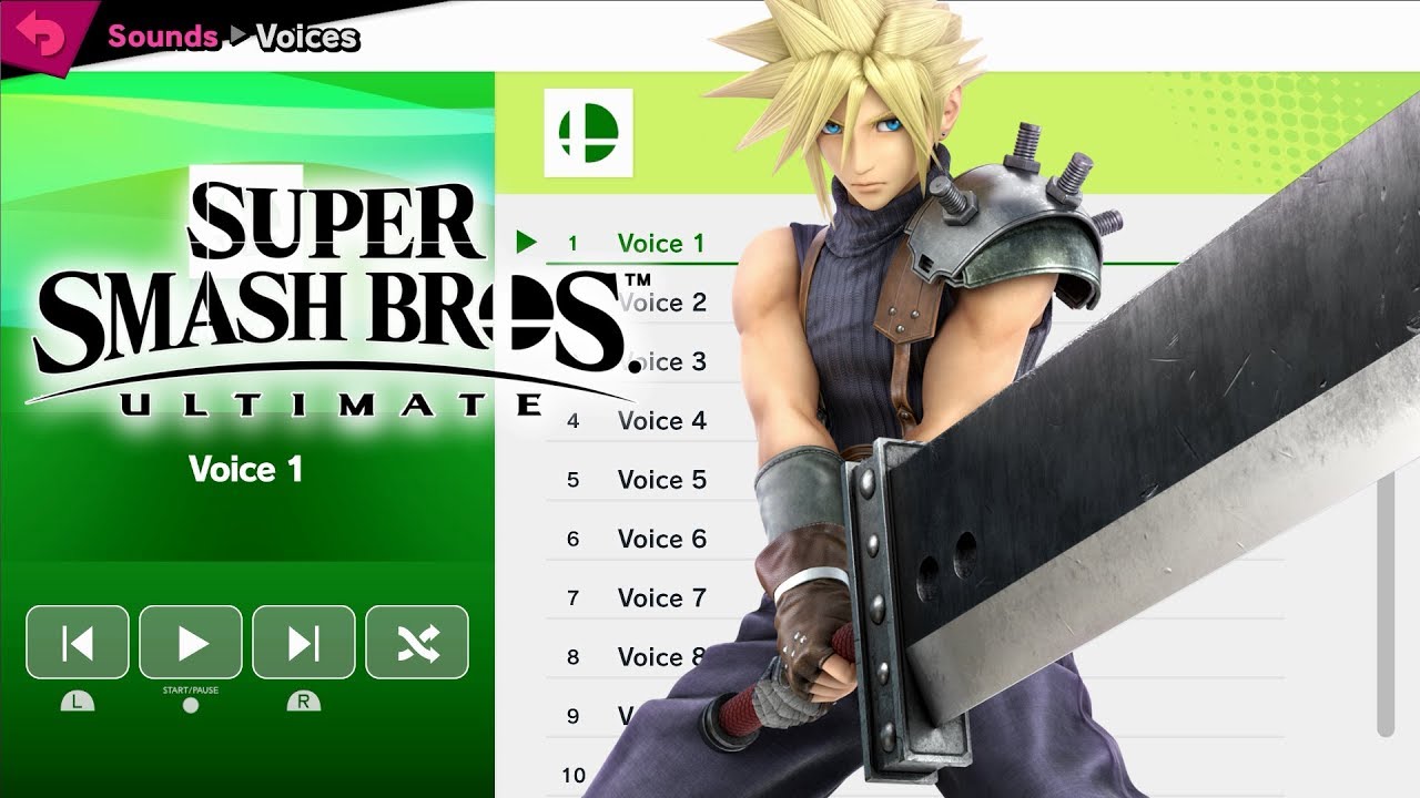 Cloud Strife Voices - Super Smash Bros Ultimate