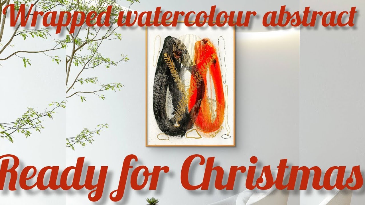 Wrapped watercolour abstract painting ready for Christmas @ReihanTrandafir
